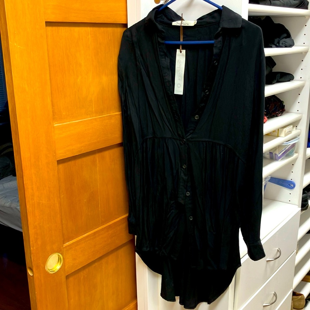 Long button up shirt
